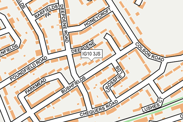 IG10 3JS map - OS OpenMap – Local (Ordnance Survey)