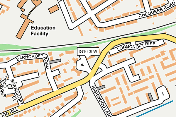 IG10 3LW map - OS OpenMap – Local (Ordnance Survey)