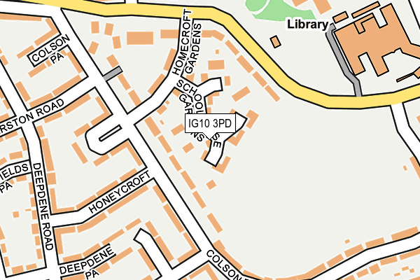IG10 3PD map - OS OpenMap – Local (Ordnance Survey)