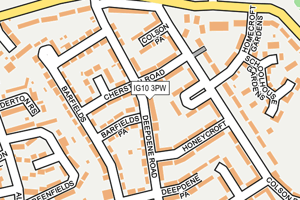 IG10 3PW map - OS OpenMap – Local (Ordnance Survey)