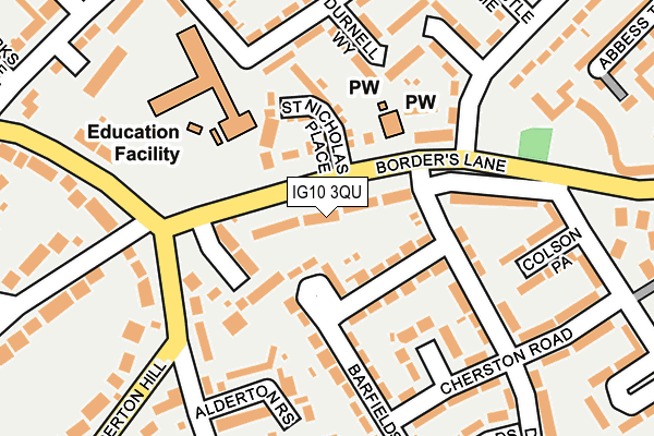 IG10 3QU map - OS OpenMap – Local (Ordnance Survey)