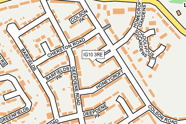IG10 3RE map - OS OpenMap – Local (Ordnance Survey)