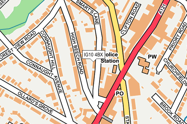 IG10 4BX map - OS OpenMap – Local (Ordnance Survey)