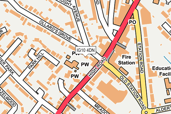IG10 4DN map - OS OpenMap – Local (Ordnance Survey)