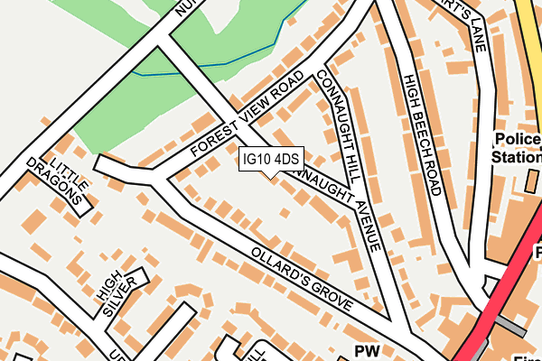 IG10 4DS map - OS OpenMap – Local (Ordnance Survey)