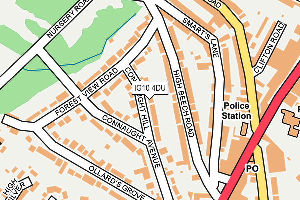 IG10 4DU map - OS OpenMap – Local (Ordnance Survey)