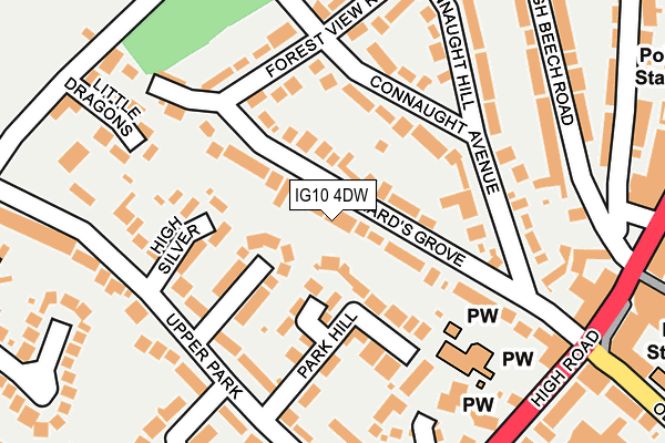 IG10 4DW map - OS OpenMap – Local (Ordnance Survey)