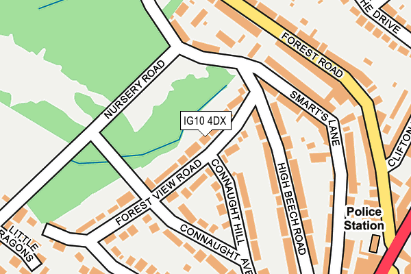 IG10 4DX map - OS OpenMap – Local (Ordnance Survey)