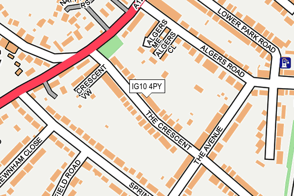 IG10 4PY map - OS OpenMap – Local (Ordnance Survey)
