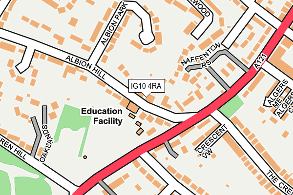 Map of OAKLANDS SCHOOL LIMITED at local scale