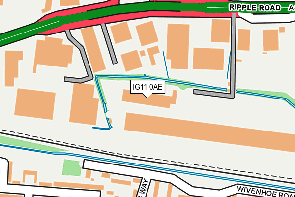 IG11 0AE map - OS OpenMap – Local (Ordnance Survey)