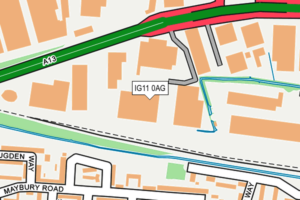 IG11 0AG map - OS OpenMap – Local (Ordnance Survey)
