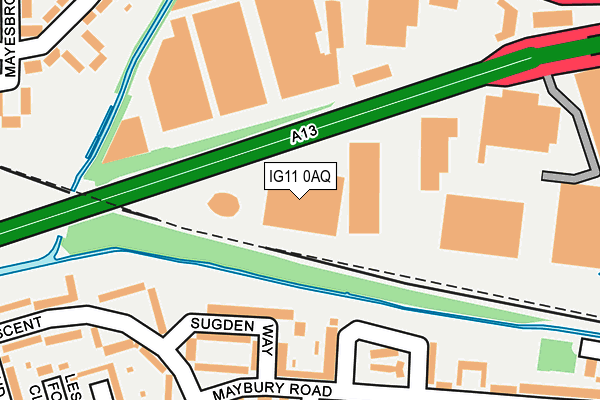 IG11 0AQ map - OS OpenMap – Local (Ordnance Survey)