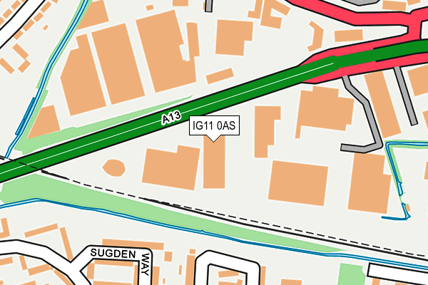 IG11 0AS map - OS OpenMap – Local (Ordnance Survey)