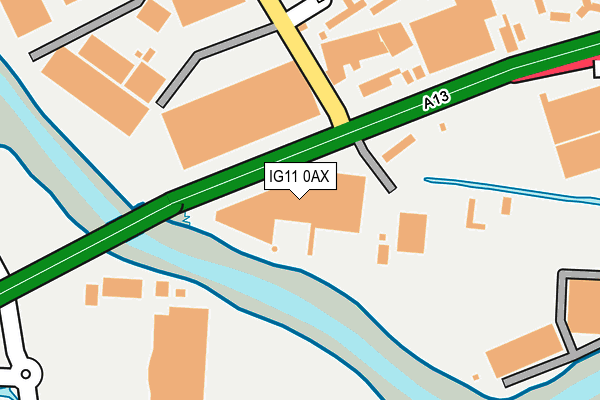 IG11 0AX map - OS OpenMap – Local (Ordnance Survey)