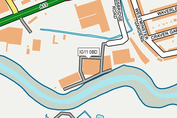 IG11 0BD map - OS OpenMap – Local (Ordnance Survey)