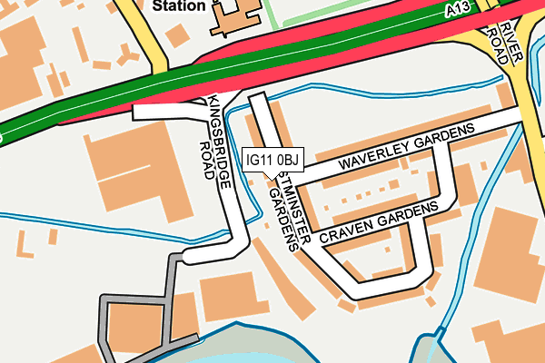 IG11 0BJ map - OS OpenMap – Local (Ordnance Survey)