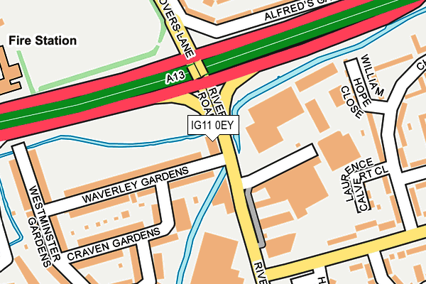IG11 0EY map - OS OpenMap – Local (Ordnance Survey)
