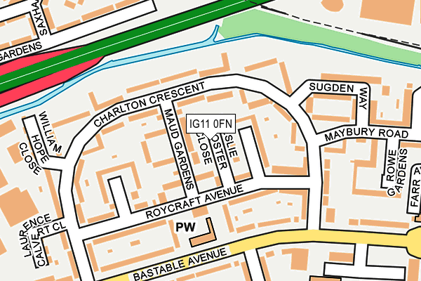 IG11 0FN map - OS OpenMap – Local (Ordnance Survey)