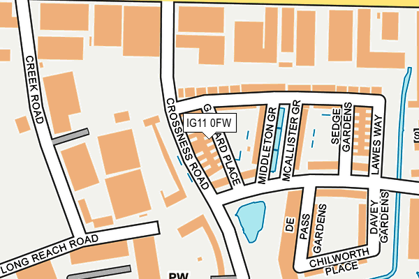 IG11 0FW map - OS OpenMap – Local (Ordnance Survey)