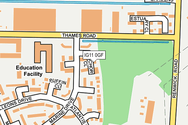 IG11 0GF map - OS OpenMap – Local (Ordnance Survey)