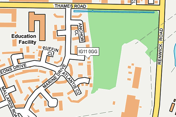 IG11 0GG map - OS OpenMap – Local (Ordnance Survey)