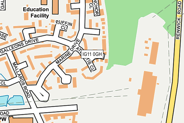 IG11 0GH map - OS OpenMap – Local (Ordnance Survey)