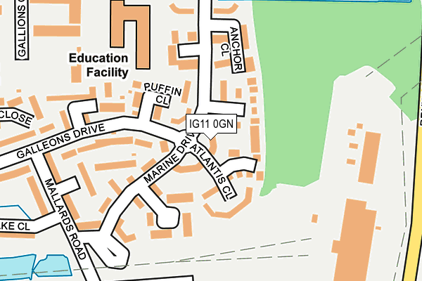 IG11 0GN map - OS OpenMap – Local (Ordnance Survey)