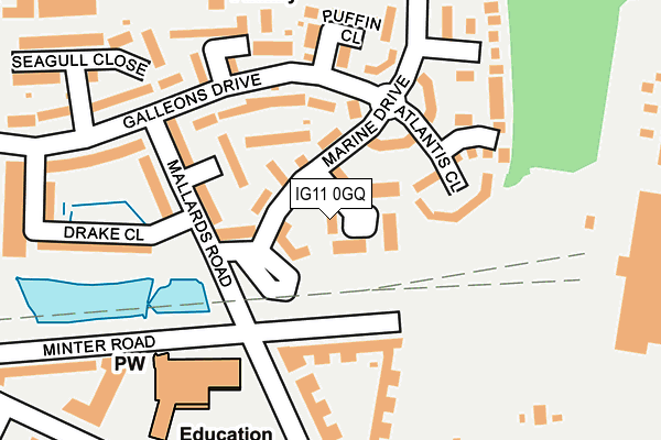 IG11 0GQ map - OS OpenMap – Local (Ordnance Survey)