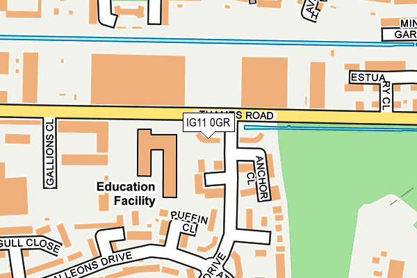 IG11 0GR map - OS OpenMap – Local (Ordnance Survey)