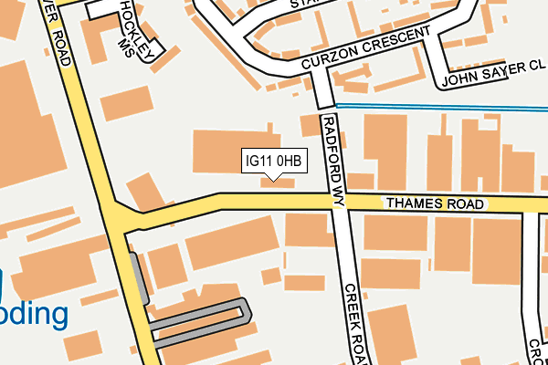 IG11 0HB map - OS OpenMap – Local (Ordnance Survey)