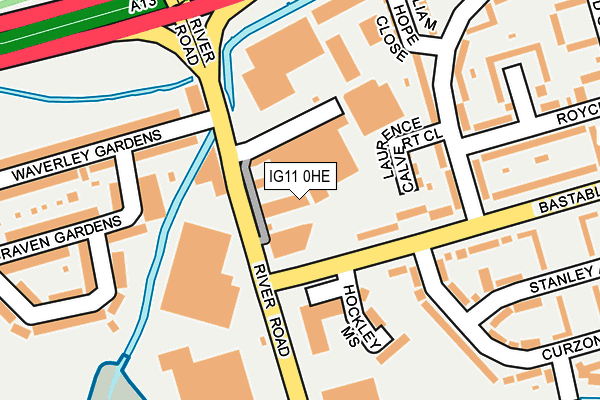 IG11 0HE map - OS OpenMap – Local (Ordnance Survey)