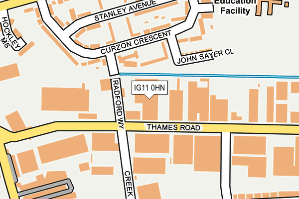 IG11 0HN map - OS OpenMap – Local (Ordnance Survey)
