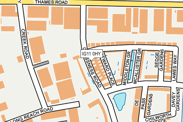 IG11 0HY map - OS OpenMap – Local (Ordnance Survey)