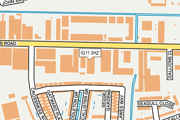 IG11 0HZ map - OS OpenMap – Local (Ordnance Survey)