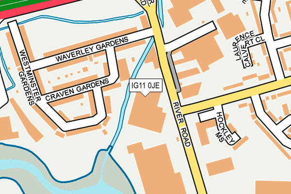 IG11 0JE map - OS OpenMap – Local (Ordnance Survey)
