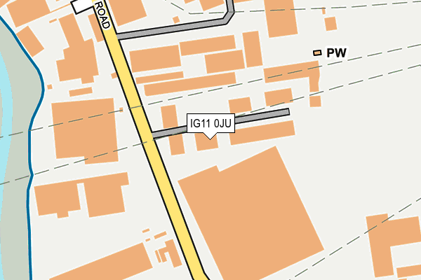 IG11 0JU map - OS OpenMap – Local (Ordnance Survey)