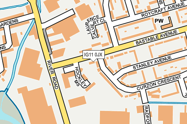 IG11 0JX map - OS OpenMap – Local (Ordnance Survey)