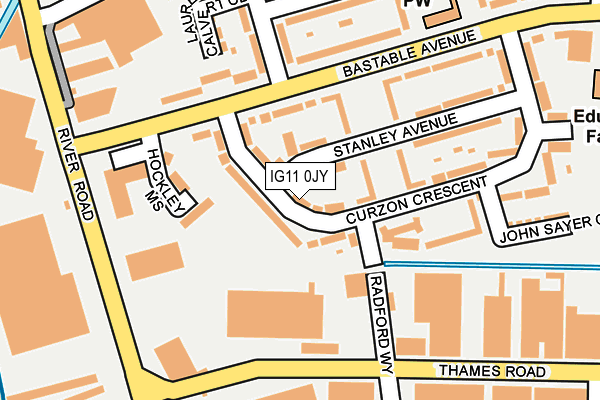 IG11 0JY map - OS OpenMap – Local (Ordnance Survey)