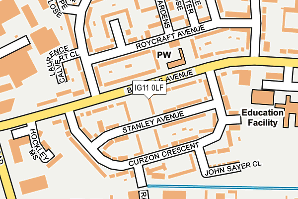 IG11 0LF map - OS OpenMap – Local (Ordnance Survey)
