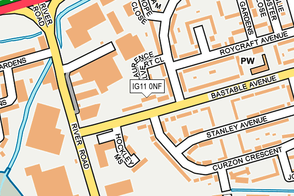 IG11 0NF map - OS OpenMap – Local (Ordnance Survey)