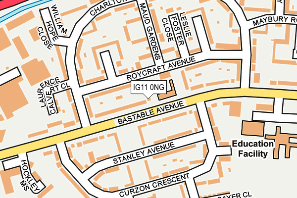 IG11 0NG map - OS OpenMap – Local (Ordnance Survey)