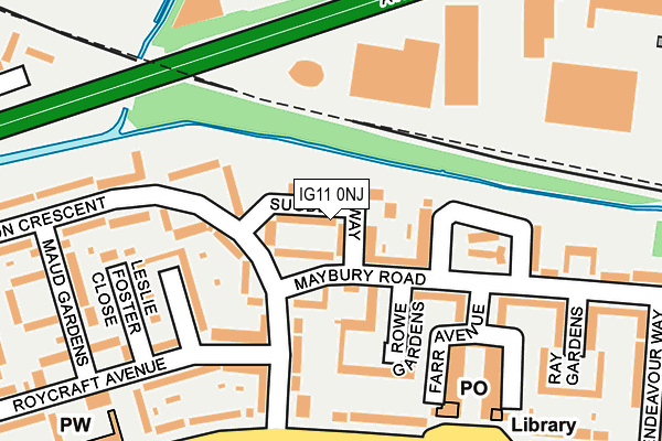 IG11 0NJ map - OS OpenMap – Local (Ordnance Survey)