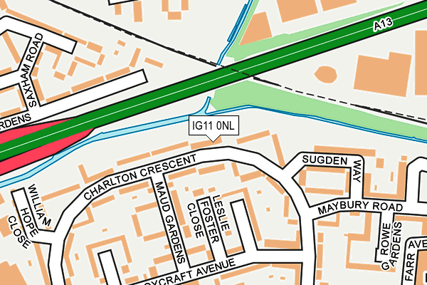 IG11 0NL map - OS OpenMap – Local (Ordnance Survey)