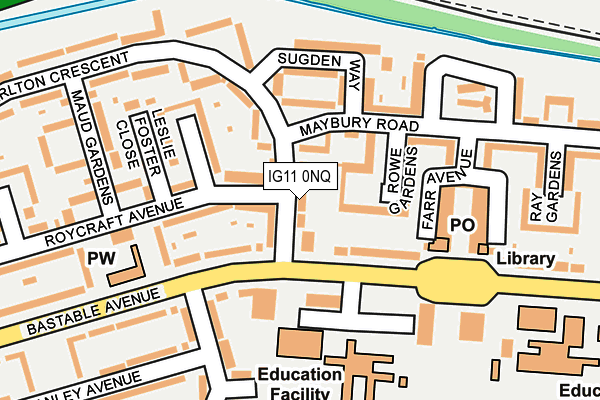 IG11 0NQ map - OS OpenMap – Local (Ordnance Survey)