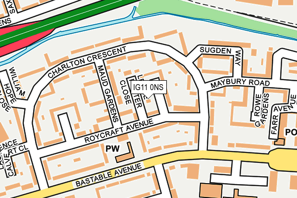 IG11 0NS map - OS OpenMap – Local (Ordnance Survey)