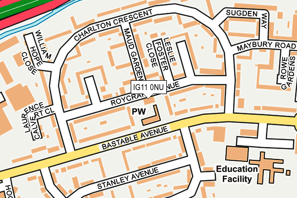IG11 0NU map - OS OpenMap – Local (Ordnance Survey)