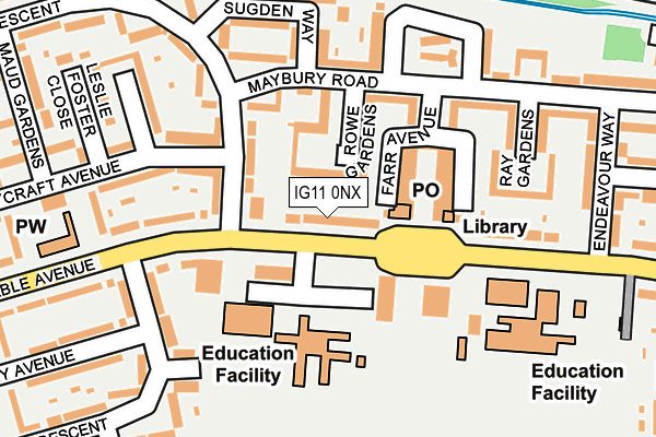 IG11 0NX map - OS OpenMap – Local (Ordnance Survey)