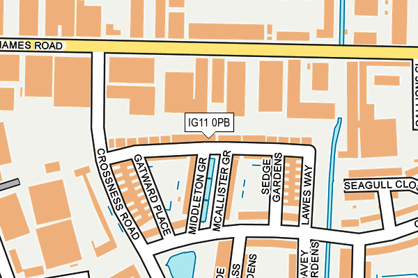 IG11 0PB map - OS OpenMap – Local (Ordnance Survey)