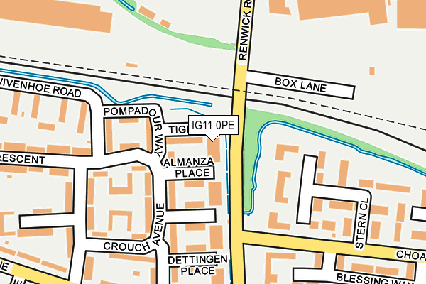 IG11 0PE map - OS OpenMap – Local (Ordnance Survey)